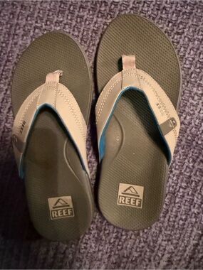 Reef Men’s Gray and Blue Flip Flop Sandals